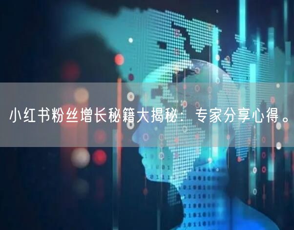 小红书粉丝增长秘籍大揭秘：专家分享心得。
