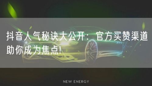 抖音人气秘诀大公开：官方买赞渠道助你成为焦点!
