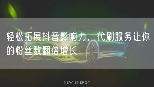 轻松拓展抖音影响力，代刷服务让你的粉丝数翻倍增长