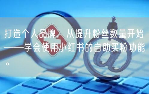打造个人品牌，从提升粉丝数量开始——学会使用小红书的自助买粉功能。
